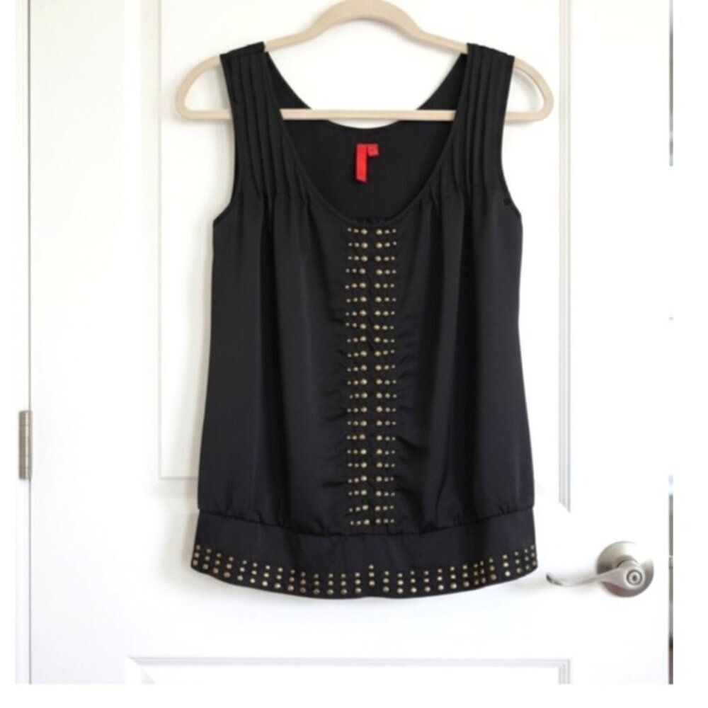 5/48 Black Sleeveless Embellished‎ Women’s Top - Size M